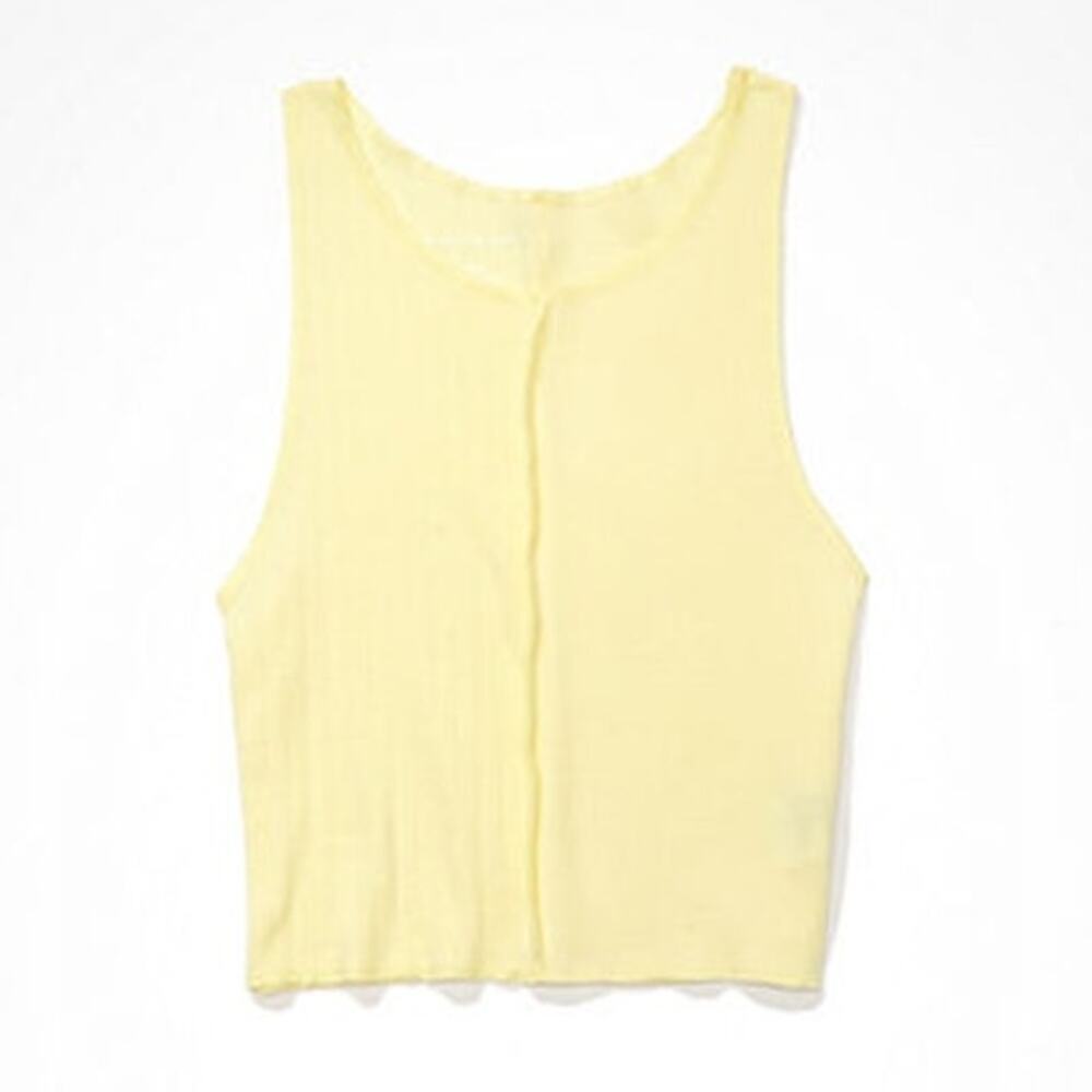 American Eagle High Neck Tank Top Sleeveless Women's Yellow Size XS NWT